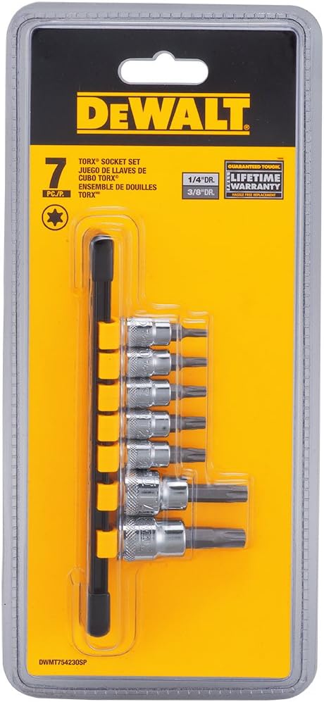 DEWALT DWMT 1/4 3/8 DR 7PC TORX SKT ST