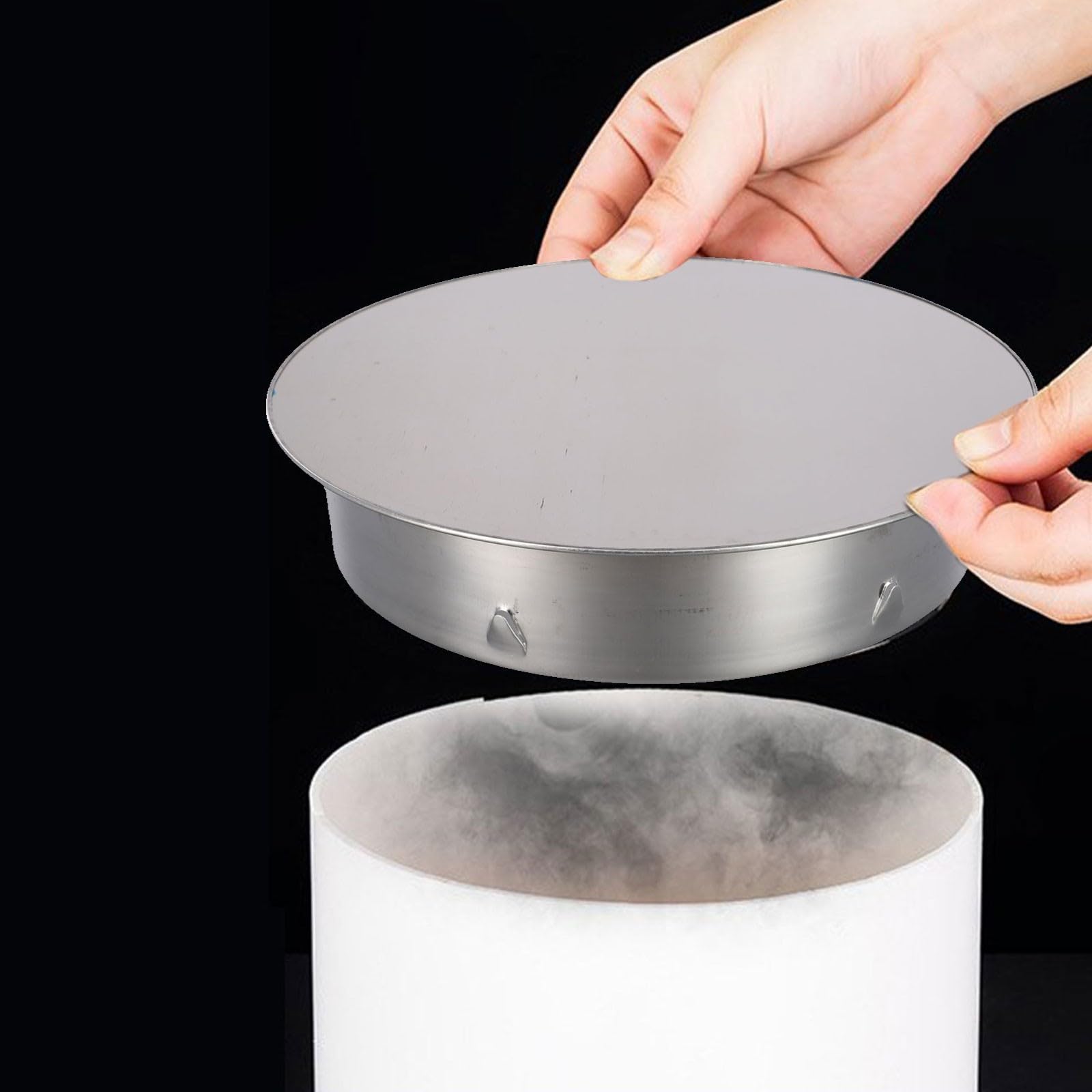 OYSKGNCMW Chimney Hole Cover, Stainless Steel Stove Pipe Cover, Flat Cap Design, Insulated Flue Pipe Cap For 190Mm-200mm Pipe