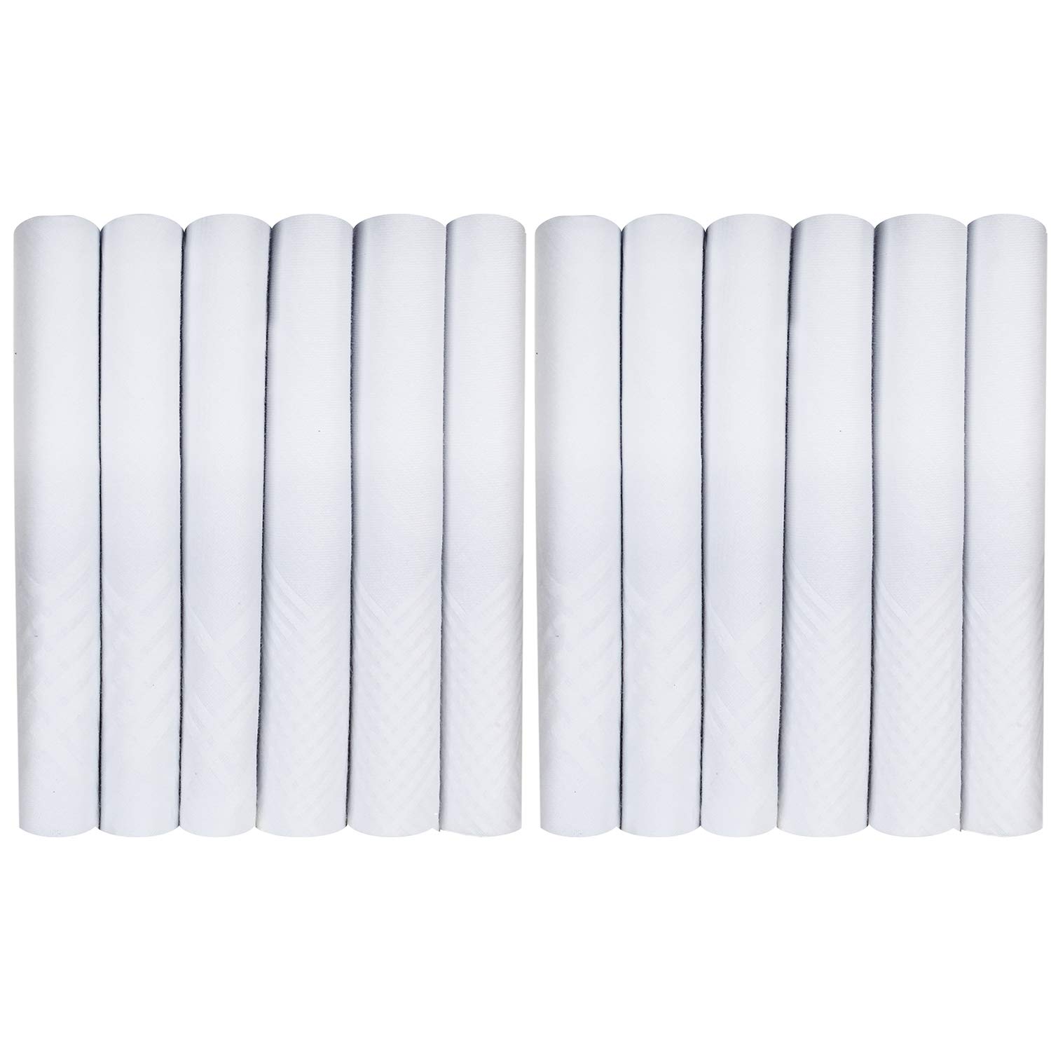 Caruso Italy Herren Taschentücher 100% Baumwolle Pocket Square 46x46 cm Weich Saugfähig Elegant Klassisch Weiß Stofftaschentuch Herren Accessoire Geschenkidee Alltag & Anlass