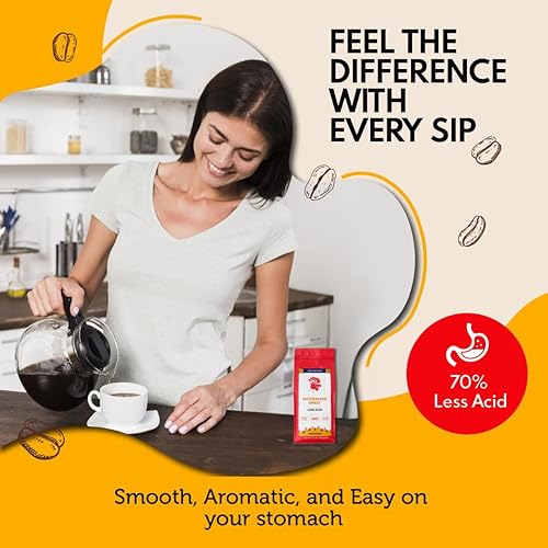 Vista 18 de Puroast - Grano entero de café bajo en ácido Grano entero Mocha Java Tostado medio Alto antioxidante y pH alto Sin regusto amargo