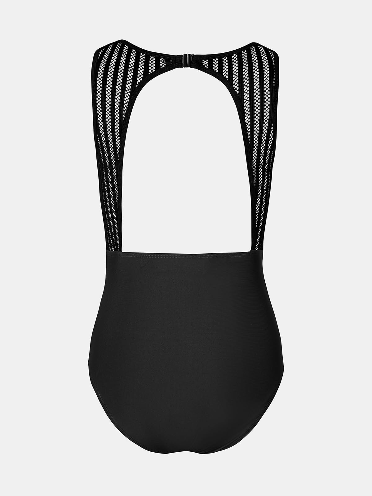 CUPSHE Damen Badeanzug High Neck Bauchweg Raffung Netzstoff Rückenfrei Elegant Einteilige Bademode Swimsuit