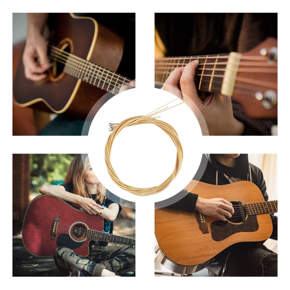 Alasum 5 zestawów strun basowych struny muzyk struny zamienne do basów struny instrumentu basowego standardowe struny napinające gitara basowa akcesoria ukulele części basowe akcesoria basowe mosiądz