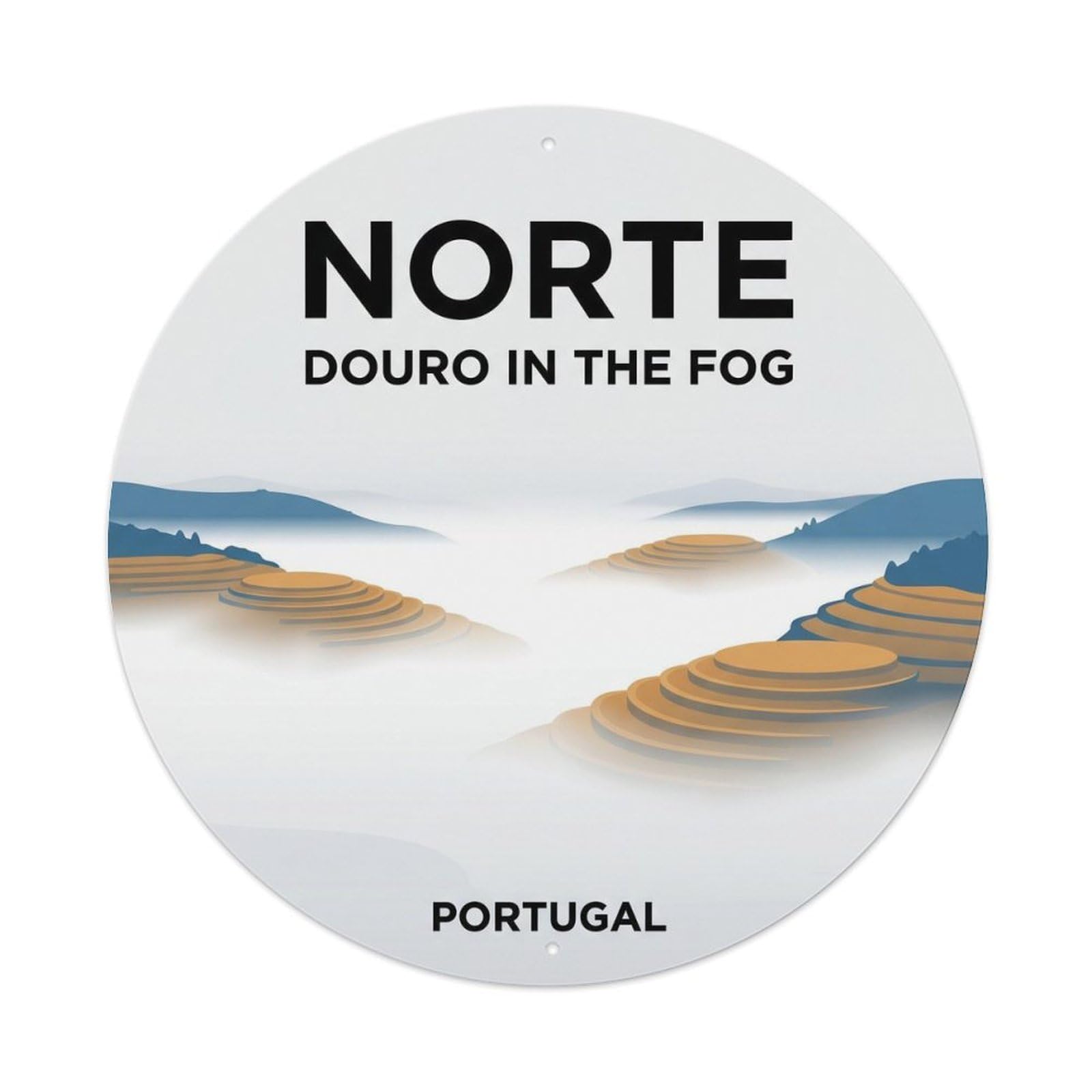 Olhnbad 08X08inch Style Classic Portugal Norte River Scenic Travel Art Metal Tin Sign