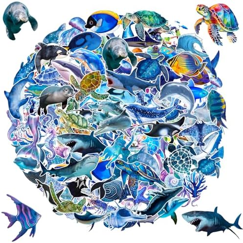 Amazon.com: 104PCS Ocean Animal Stickers for Kids, Under The Sea Animal ...