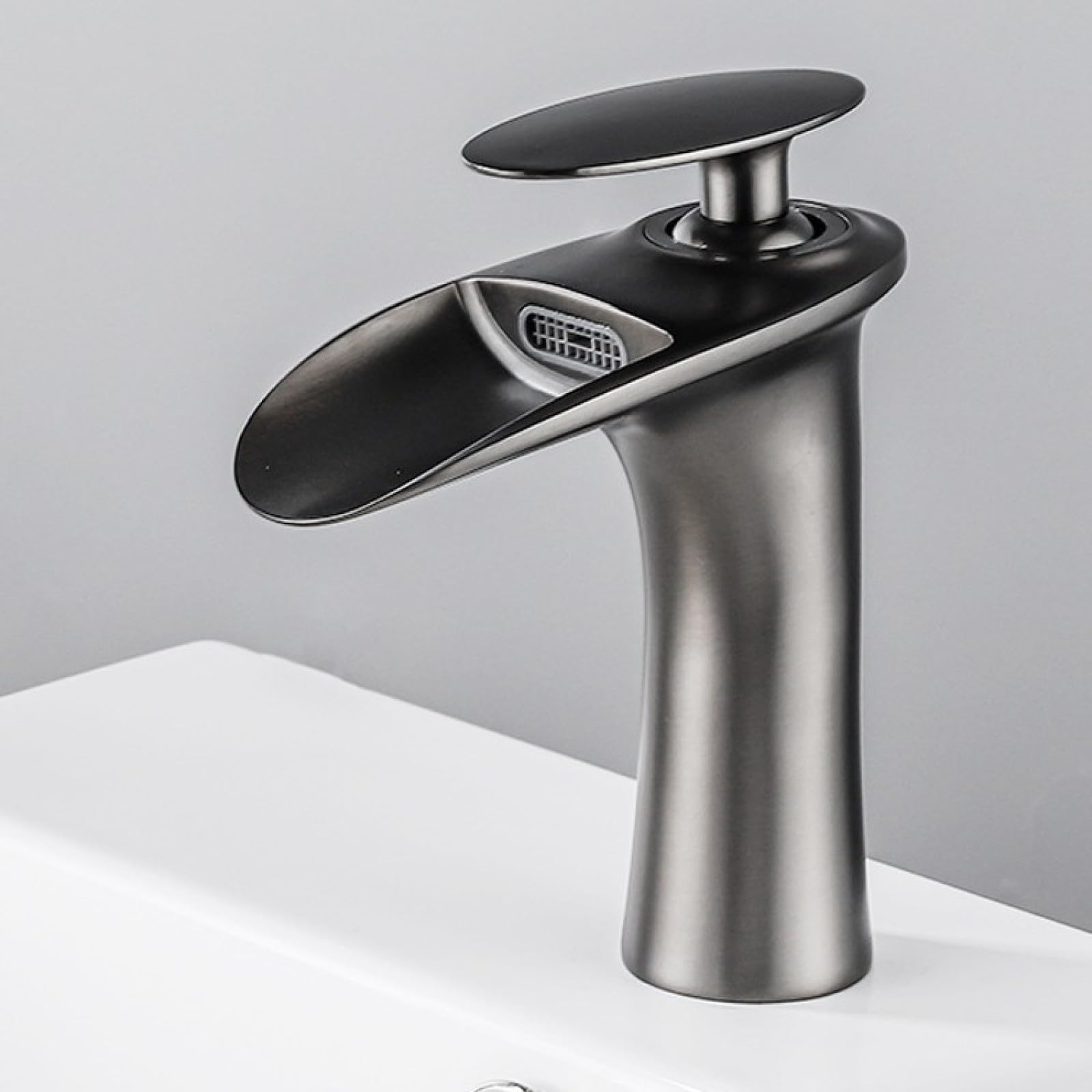 Fanjubei Gray Bathroom All-Copper Hot And Cold Basin Faucet
