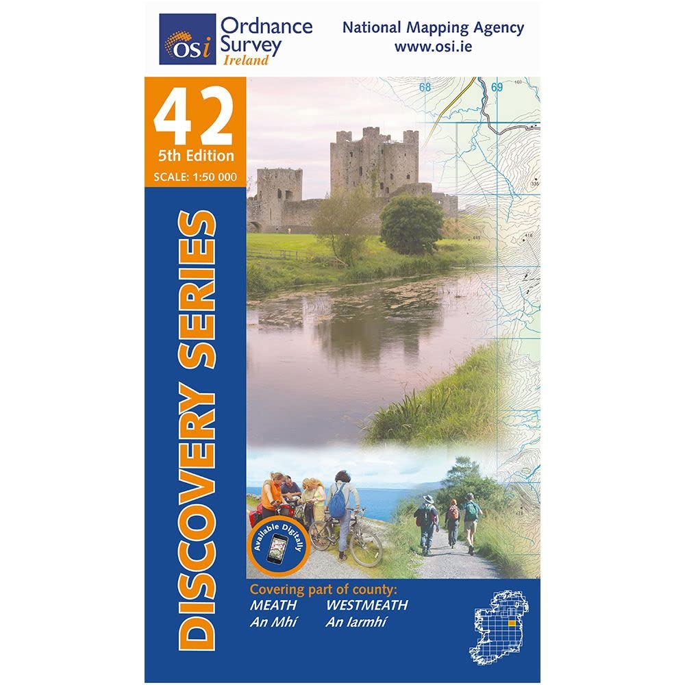 County Meath & Westmeath Map | Navan, Trim & Ceanannas | Ordnance Survey Ireland | OSI Discovery Series 42 | Ireland | Walks | Hiking | Maps | Adventure