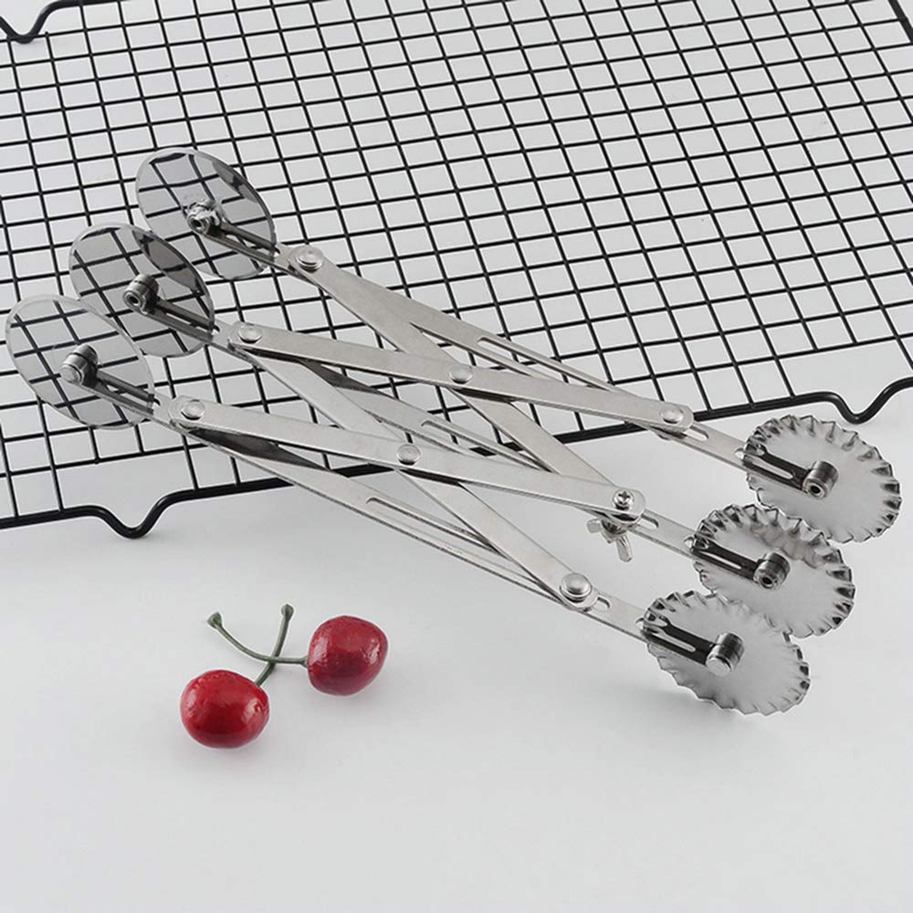 Cortador de masa ajustable de acero inoxidable para pizza, cuchillo para pasta, pelador, herramientas de cocina