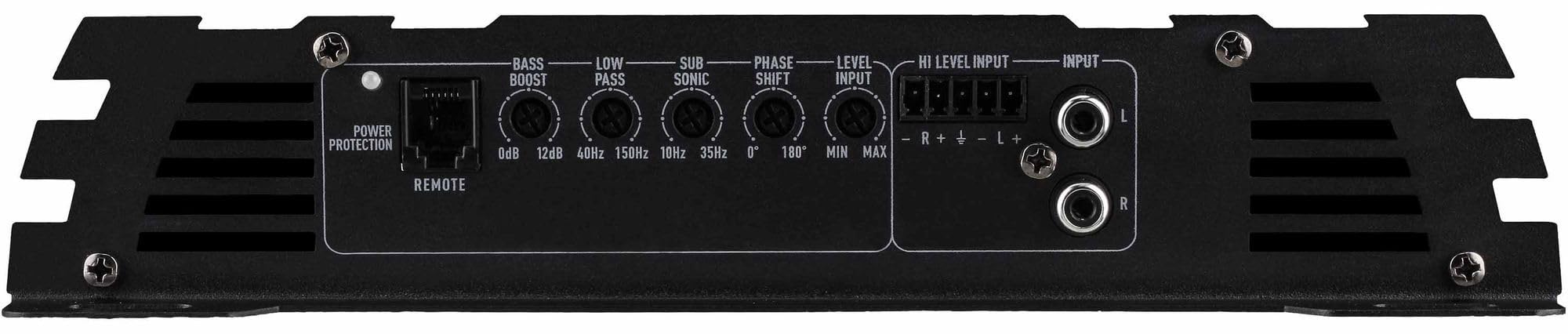 Crunch GPX1100.1D - Amplificador monobloque clase D con potencia máxima de 1100 W, refuerzo de graves, filtro subsónico y de paso bajo, RCA y entrada de alto nivel, control remoto de nivel de graves