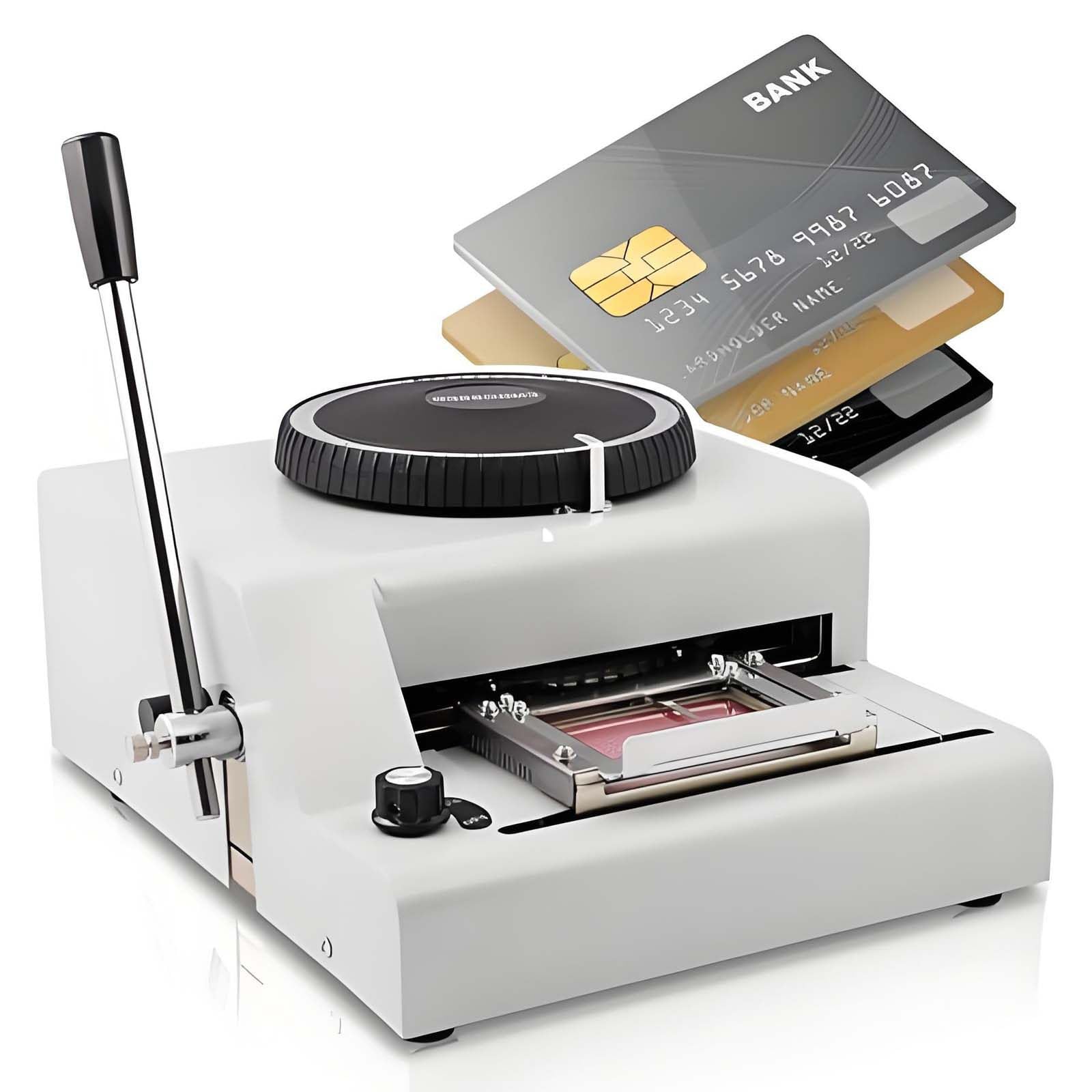 GUTYGIO Card Embossing Machine, Metal Stainless Steel Stamping Machine, Credit Card Embossing Machine 72 Character Card Embosser for 85.5mm×55mm PVC Card Credit Id VIP