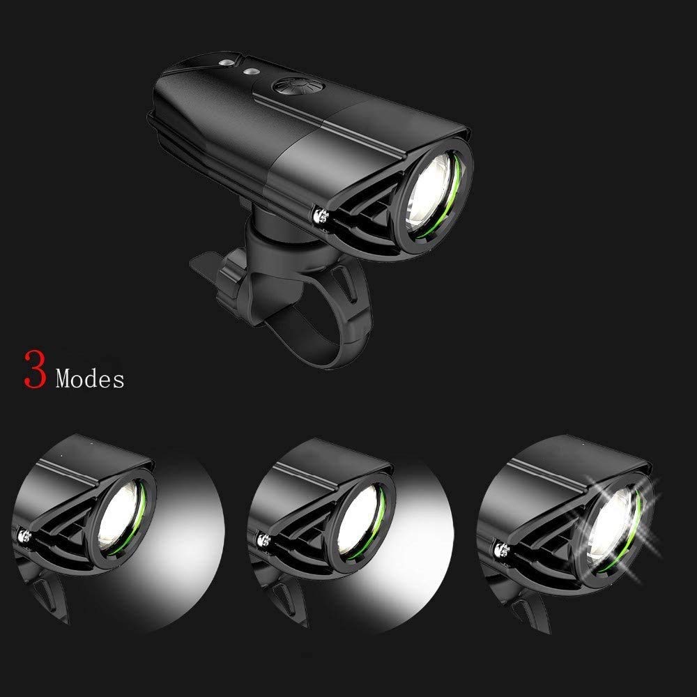 1200 lumens USB Ricaricabile Bike Bike Front Bike, Super Brillante Faro della Bici LED-3 modalità Leggero Faro della Bicicletta Impermeabile Leggero, Luce per Strada, Montagna