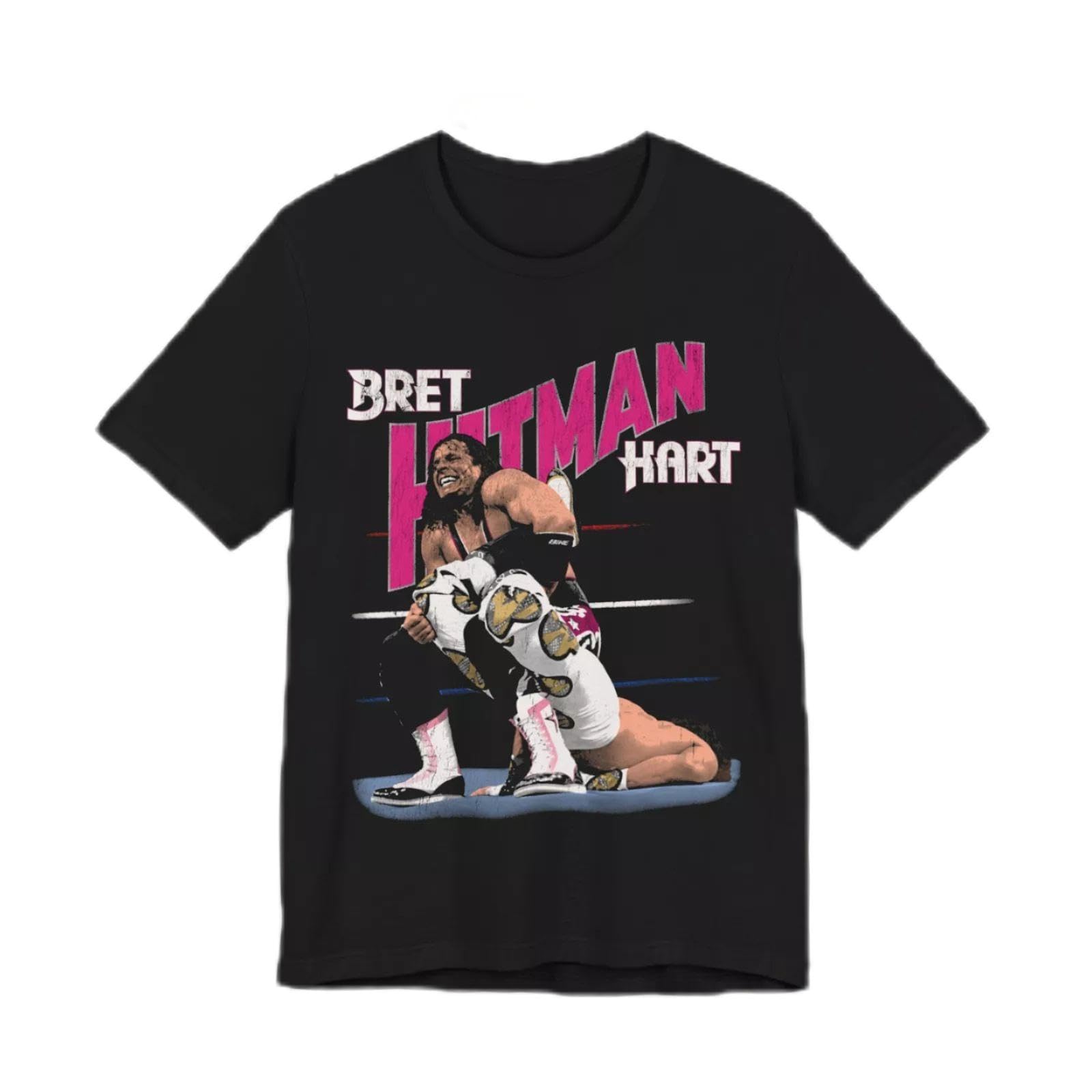 SftrDFsiu Bret Hitman Hart Wrestling Shirt Black L