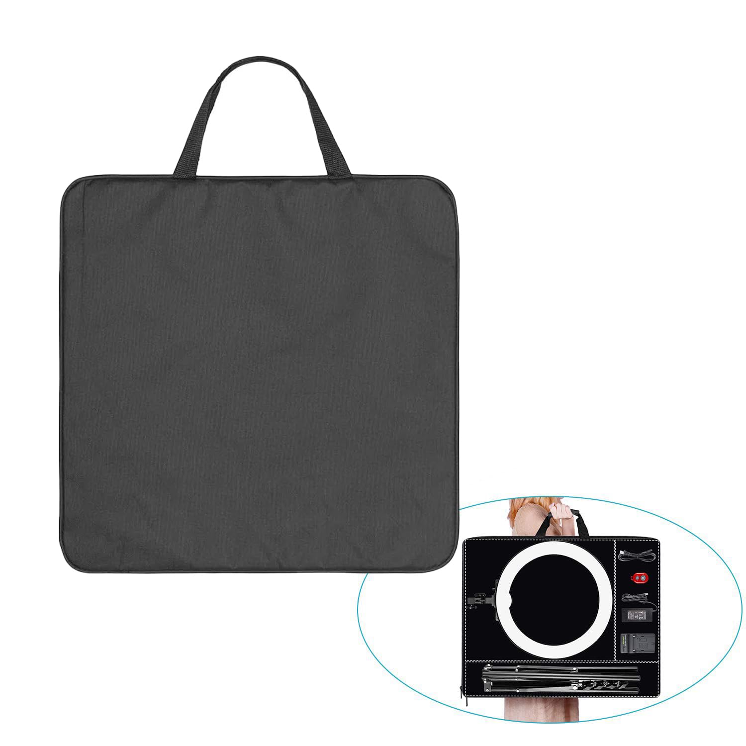 ZODUCT Ring Light Carrying Bag Case Compatible up to 18inch Ring Light and Tripod Stand Holder Department in Bag with Storage Bag, Light Weight (Bag Only)-picture-17