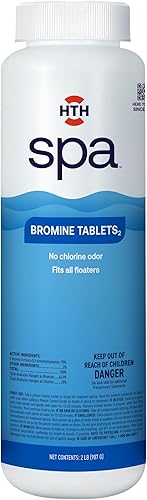 HTH Spa 86109 Tabletas de bromo, desinfectante químico para spas y jacuzzis, se adapta a todos los flotadores para una fácil aplicación, crea una