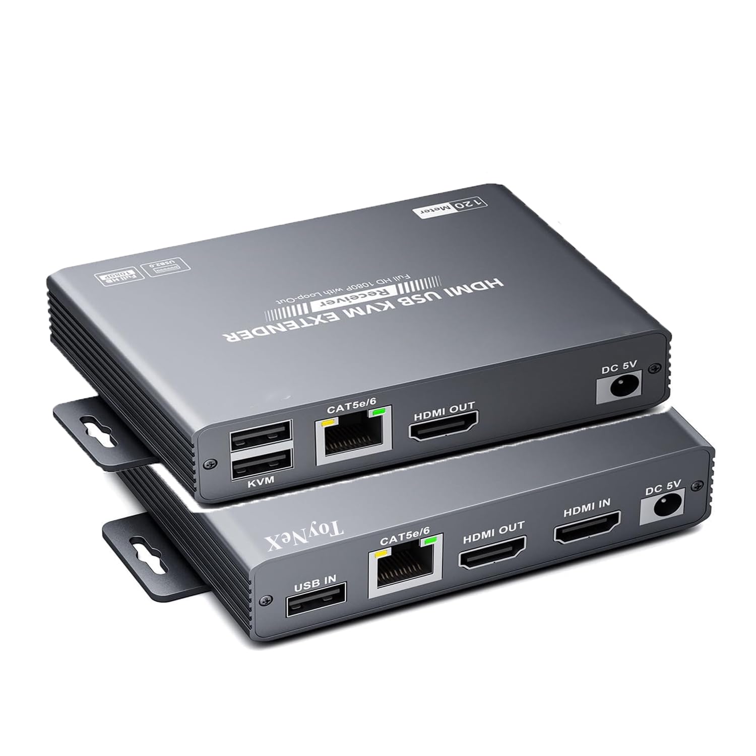 4K HDMI KVM Extender Over Single Cat6 Cat5e Cable up to 394ft (120m) | 4K@30Hz USB Keyboard Mouse Extender Balun Kit with Local Loop-Out & Zero Latency, Space Gray-image-5