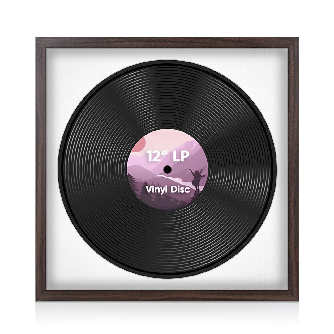 Alison Kingsgate 16x16 Walnut Vinyl Record Frame for LP Disc โ image 1