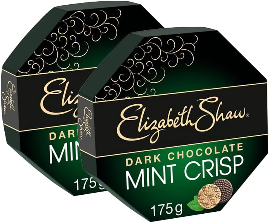 Elizabeth Shaw Dark Chocolate Mint Crisps | Pack of 2 x 175g