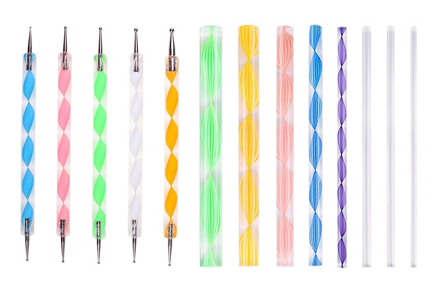 Mandala Dotting Tools for Painting, Rock Paint Kits, Nail Art, Polymer Clay, DIY Supplies with Ball Stylus Pen, Metal Ball Tool - 13 Pieces (Multicolour)-image-21