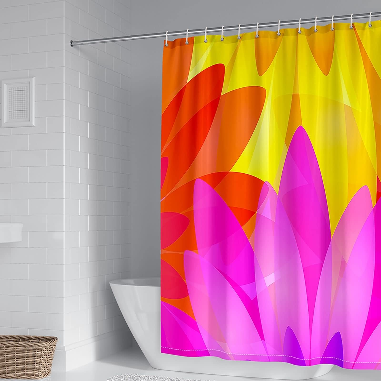 Rideau de douche anti moisissure KnSam 180x200cm à motif pétales