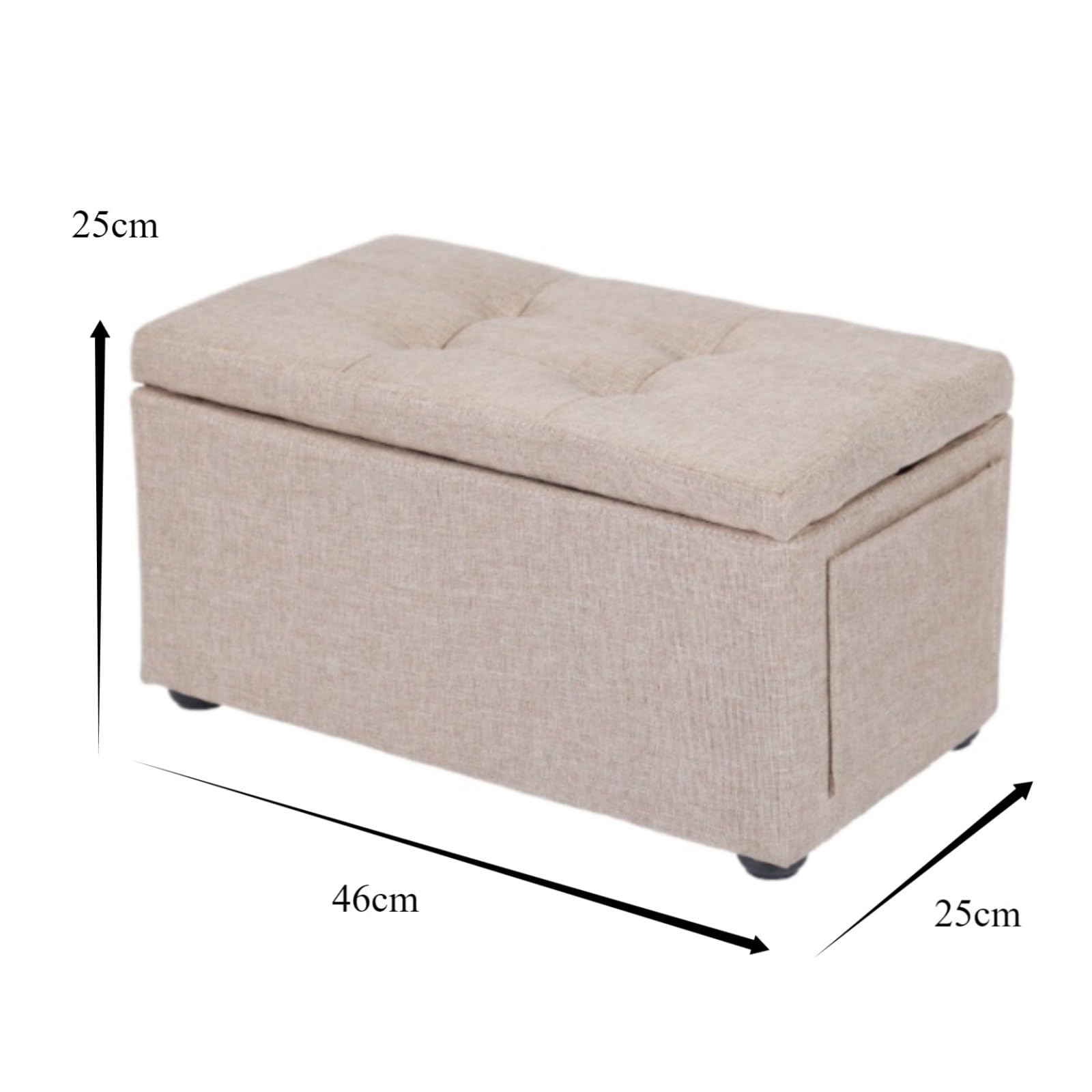 Ottomana Salón Reposapiés Multifuncional con Compartimento De Almacenamiento Oculto Y Bolsillo Lateral Asiento Extra(Grün)