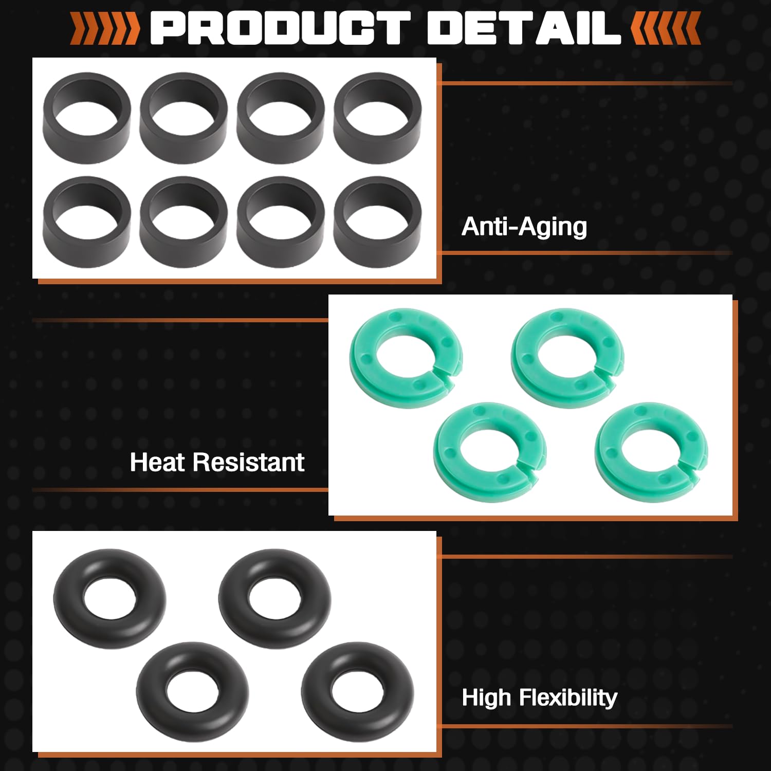 16PC Fuel Injector Sealing O-Ring Kit Fit for 1.4L 1.5L 1.8L Chevrolet Chevy Equinox Malibu Cruze Trax, Buick Encore GMC Turbo 2016-2022, Replaces 12673056, 12673-056, Viton Seals