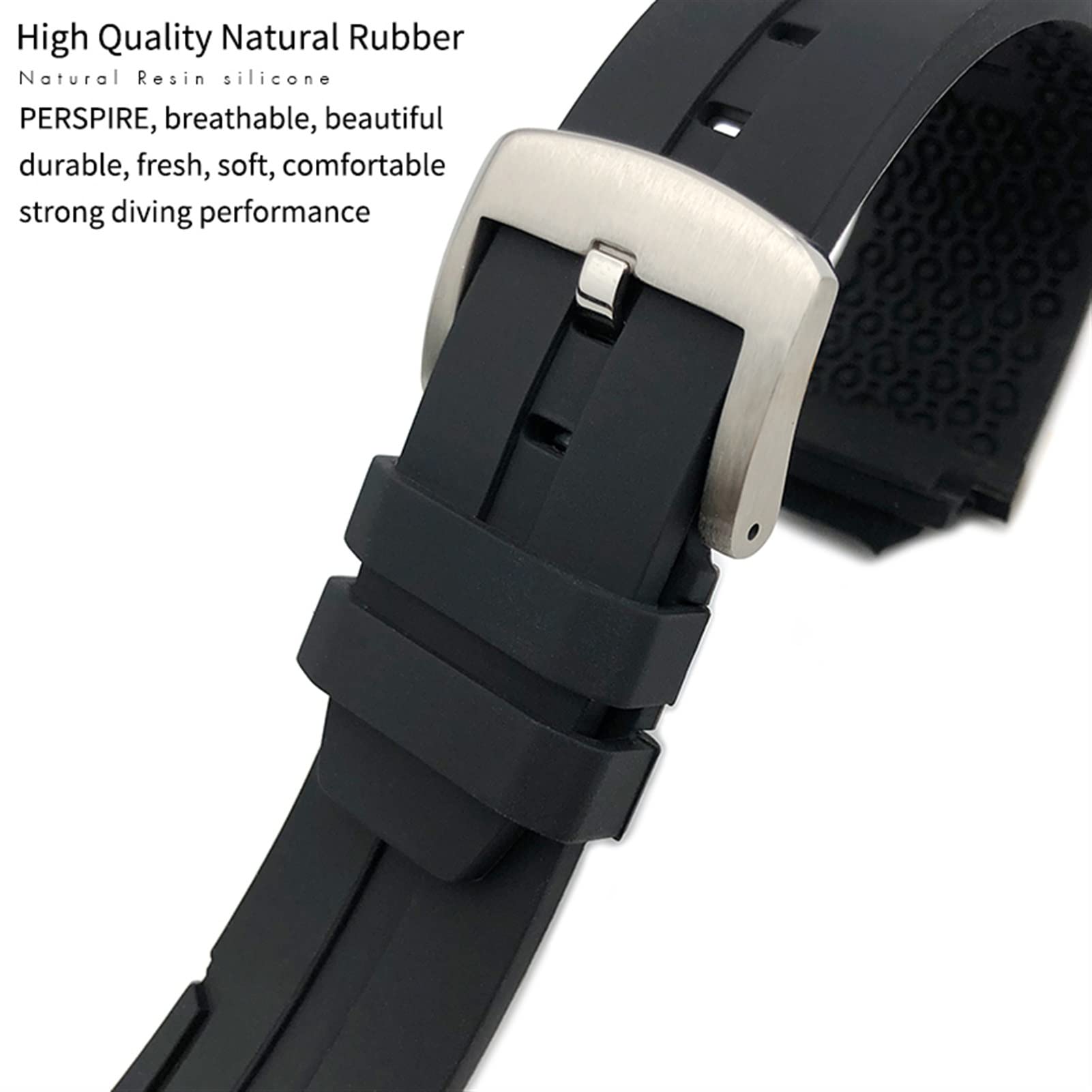18 mm Gummi-Silikon-wasserdichtes Uhrenarmband für T111417 Handgelenk-Armband, Quarzuhr, Herren- und Damen-Sportzubehör (Farbe: Schwarz, Rot, Schwarz, Größe: 18 mm)