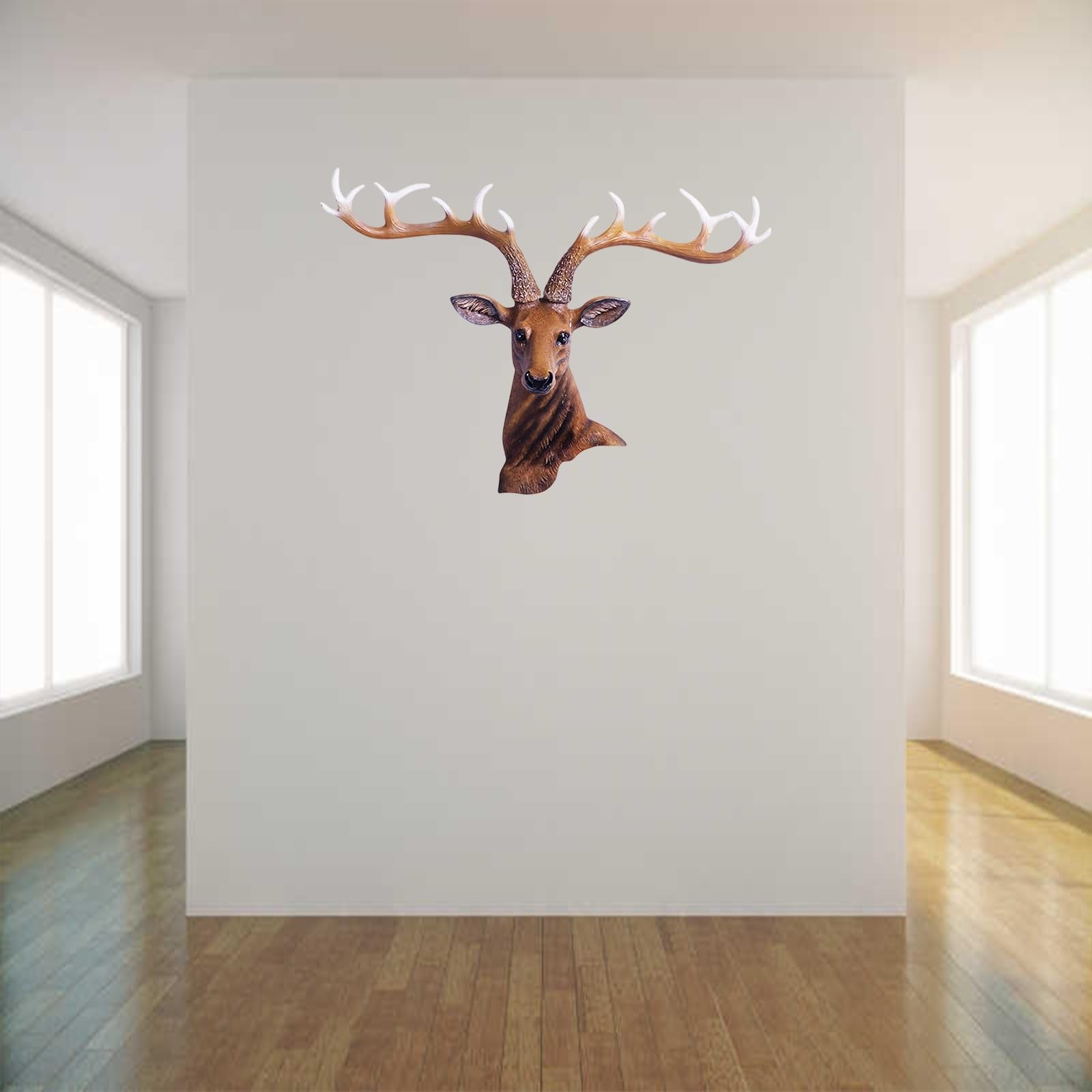 Supporto da parete a forma di testa di cervo, decorazione in resina a forma di animale per la decorazione domestica, design simulato, perfetto per creare un'atmosfera rustica