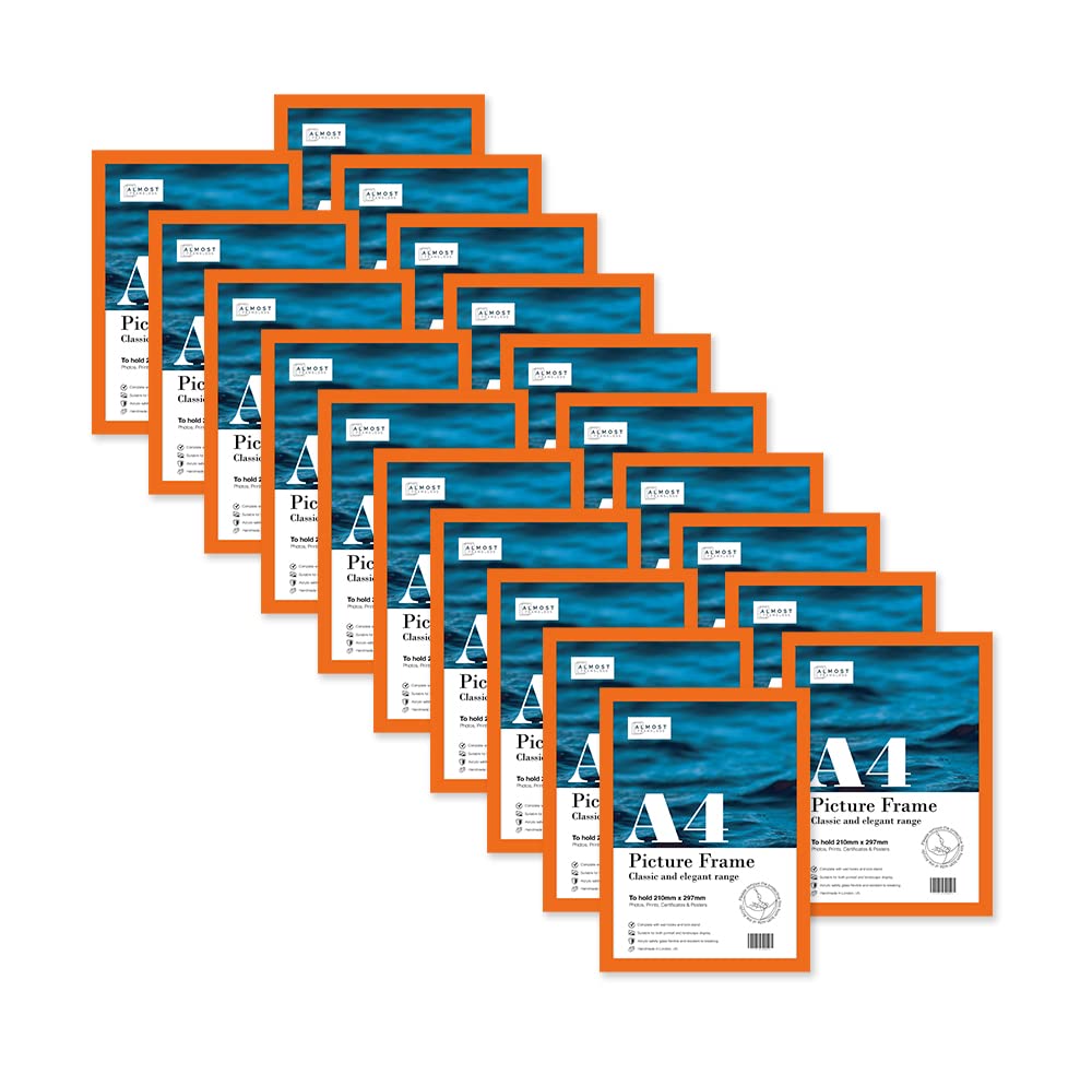 Almost Frameless A4 Orange Picture Frame Set of 20, Display A4 Picture Gallery Wall, Poster, Photo, Artwork, or Print, Orange — image 1