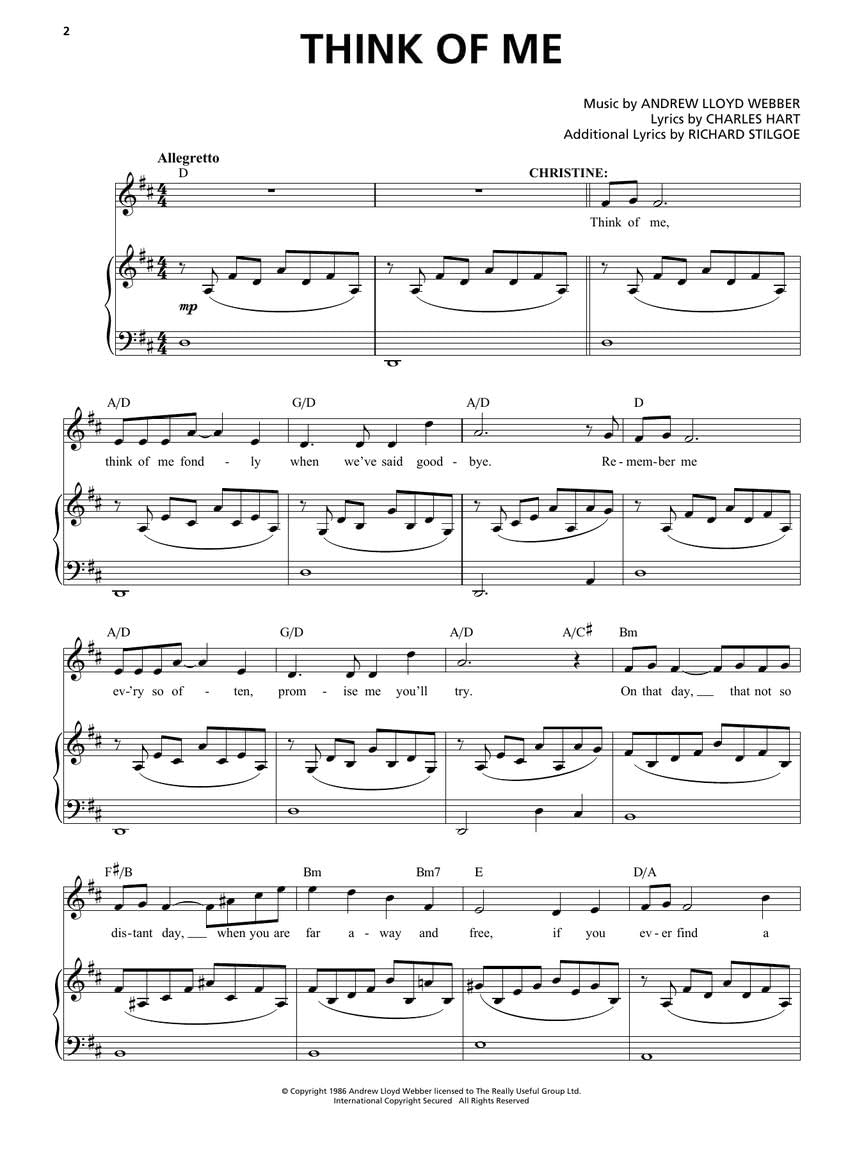 The Phantom of the Opera: Vocal Line with Piano Accompaniment