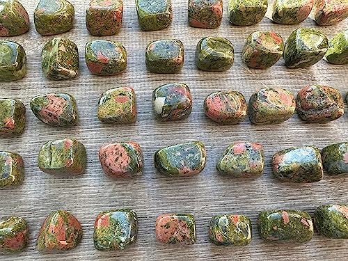 Image of GAF TREASURES 1 /2 LB Unakite Tumbled Stones, Polished Natural Unakite Gemstone, Unakite Healing Crystals (Unakite)