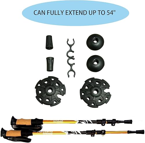 Miniatura 2 de 2 bastones de senderismo plegables de aluminio, ligeros, para mujeres, bastones de senderismo para senderismo, fibra de carbono