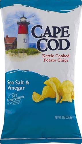 Miniatura 9 de Cape Cod Kettle - Papas fritas cocidas, satisfactorias, totalmente naturales y cocidas en hervidor, bolsas de 8 onzas (40% de grasa reducida, 3