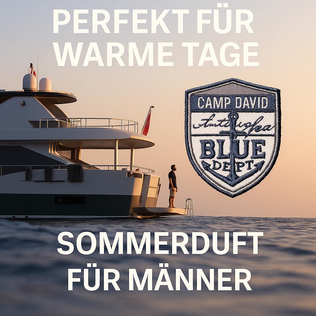 CAMP DAVID Blue Dept. Eau de Toilette Herren Parfum 100 ml, Maritimer Sommerduft mit Grapefruit, Mandarine, Rosmarin und Vetiver, Frischer Herrenduft für Büro und Alltag