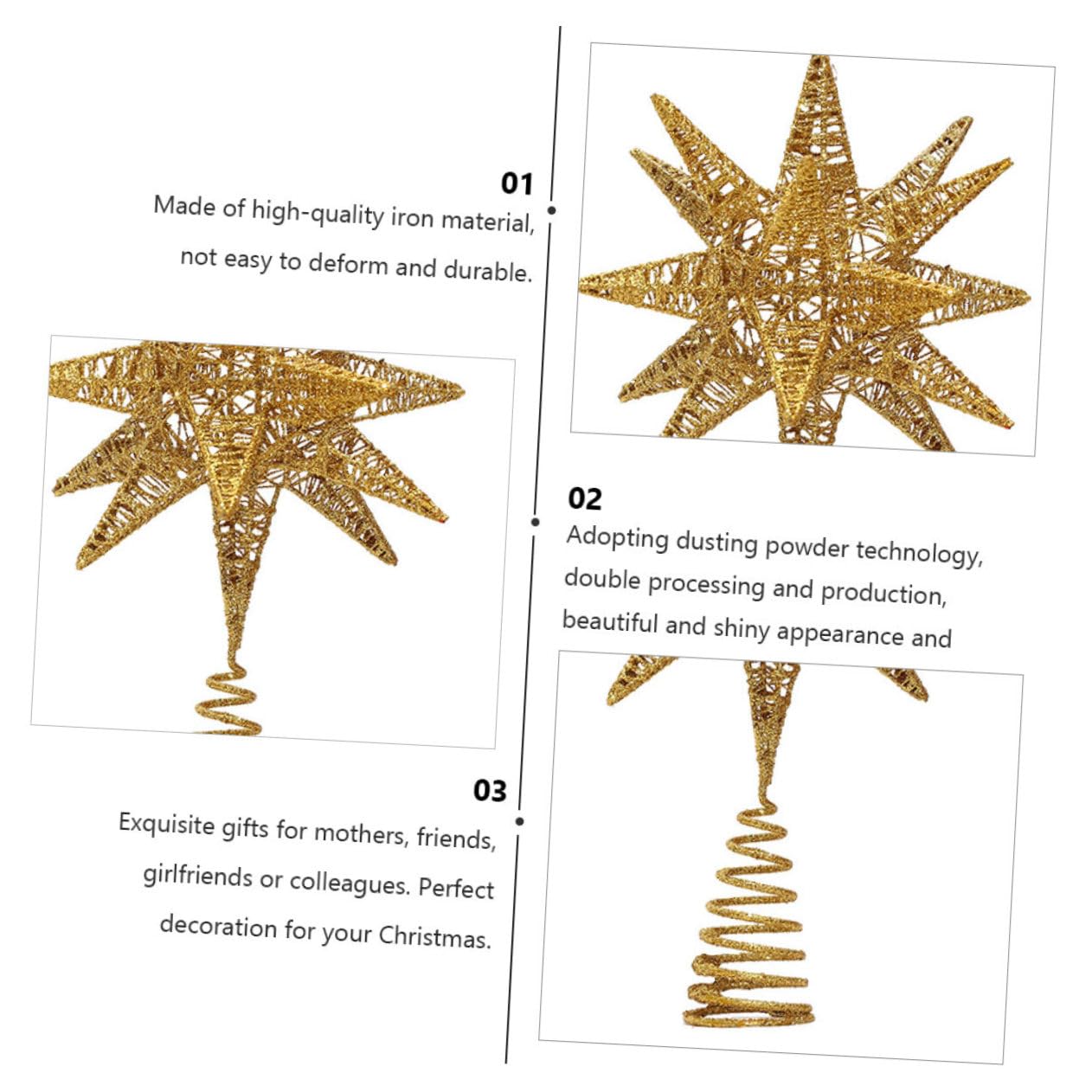 MAGICLULU 1pezzi Decorazione Natalizia Forma di Stella Oggetto Decorativo per Finestre Articolo per Festival Accessorio per Albero di Natale