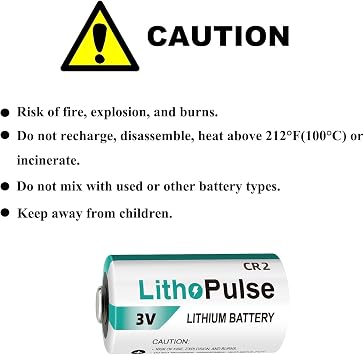 LithoPulse 6 Pack CR2 3V 1000mAh Lithium Battery for Flashlights Home Alarm System Non-Rechargeable CR2 Lithium Batteries 3 Volt
