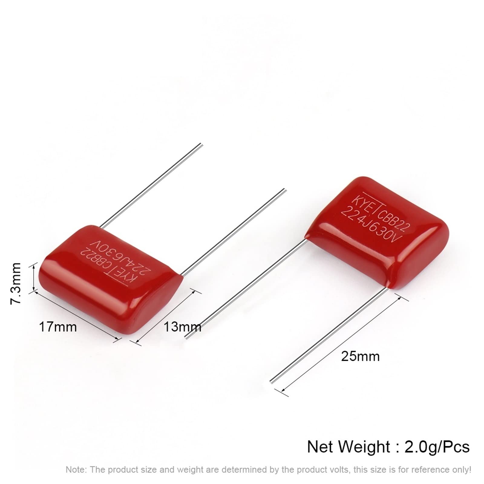 10pcs CBB22 Capacitor 0.47uF 474J 400V – 10% Tolerance, For Electronics Repair & DIY