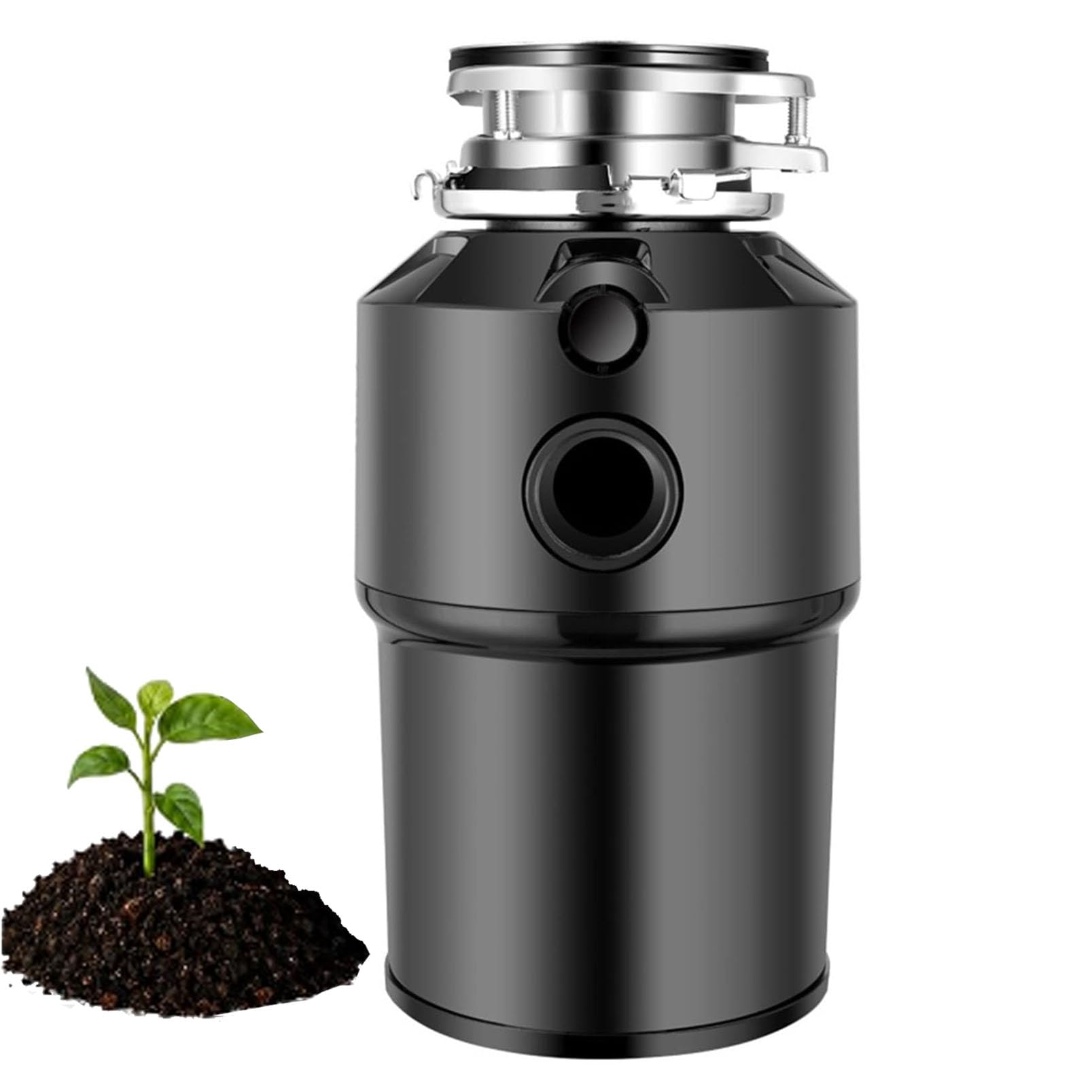 Triturador de Residuos de Alimentos, Unidad de Eliminación de Residuos del Fregadero de Cocina, Turboimpulso, Molienda de Acero Inoxidable de 7 Etapas, 2600 Rpm, Apagado de 15 Minutos