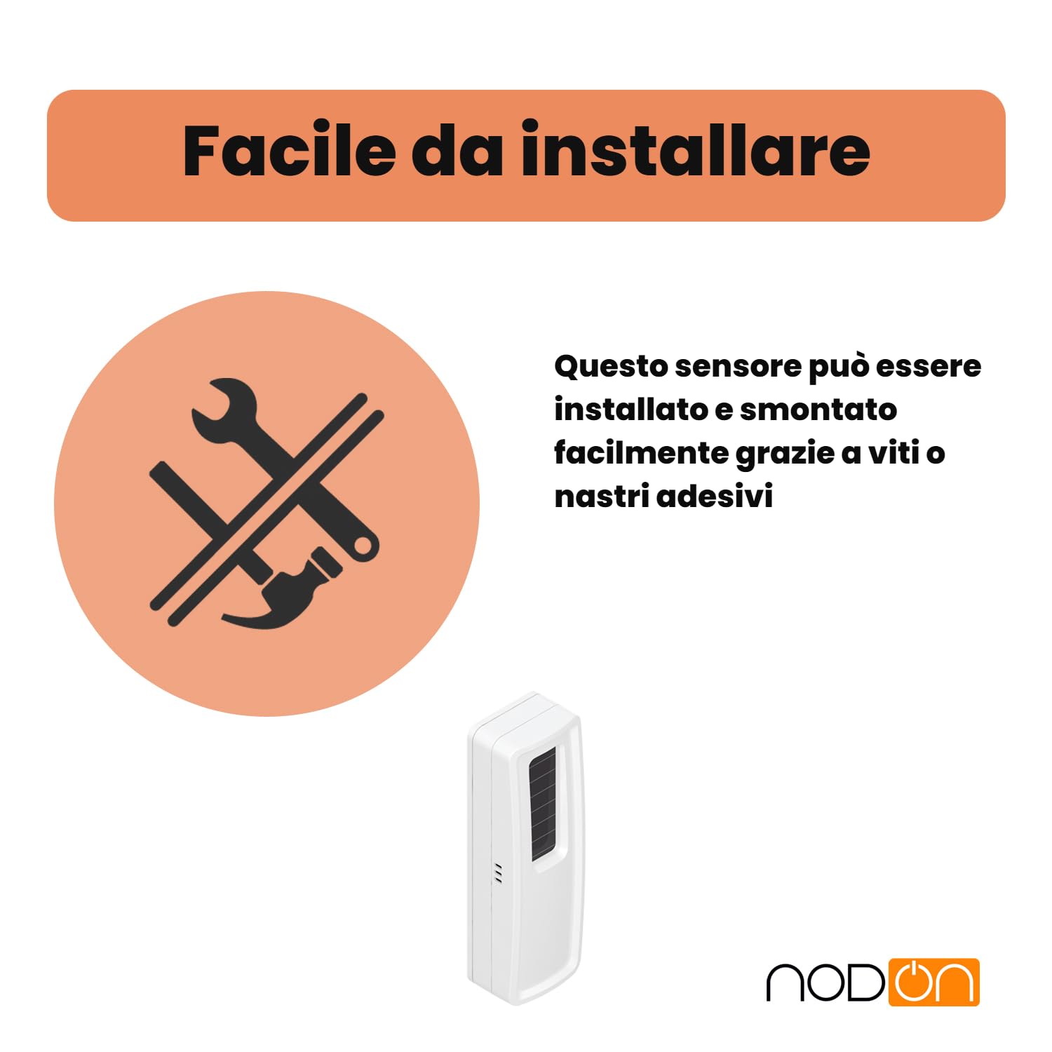 NodOn - EnOcean - Sensore di temperatura senza batterie, wireless, che non richiede manutenzione, facile da installare, discreto, con batteria opzionale, compatibile con Jeedom, eedomus e MyUbiwizz