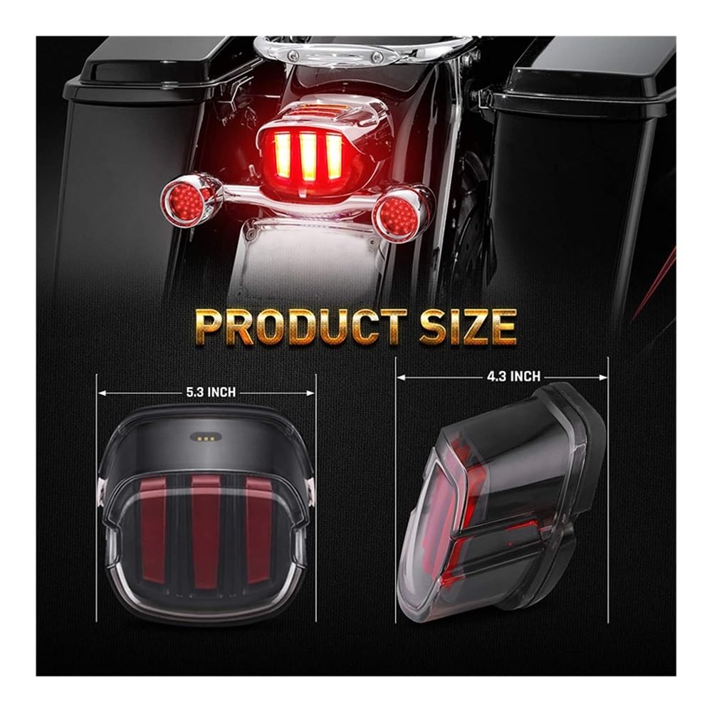 Fanale Posteriore A LED Harley Davidson Con Frecce E Luce Targa – 60 LED, Per Sportster Softail Dyna 91-10, Fumé