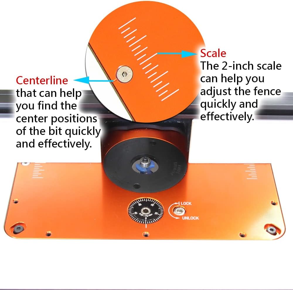 O'SKOOL Router Lift Systems with 24 Inches Long Router Table Fence System for 3-1/2" Diameter Motors