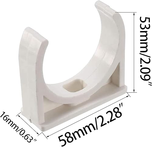 Miniatura 2 de 5 abrazaderas de PVC en forma de U, hebillas en forma de U para tuberías de 2 pulgadas (1.969 in), bandejas de TV, tubo de manguera, soporte de tubo