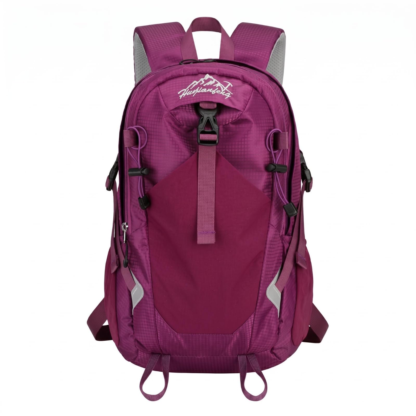 Water-Repellent Hiking Backpack Padded Shoulder Straps Travel Backpack External Attachment Loops Daypack, Purple-picture-36