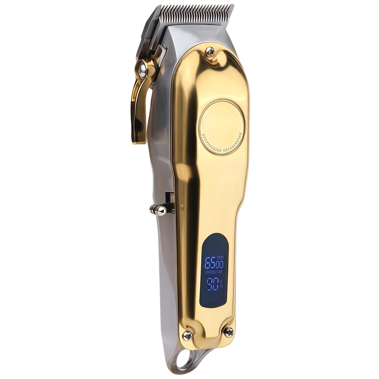 Cortapelos eléctrico para hombre, maquinilla de afeitar profesional de cabeza calva con hoja de acero de precisión, cuerpo de acero inoxidable dorado y plateado, recortadora recargable por USB
