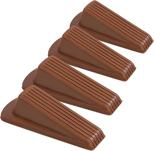 Paquete de 4 topes de puerta para la parte inferior de la puerta, topes de puerta de goma, topes de puerta apilables resistentes para el suelo