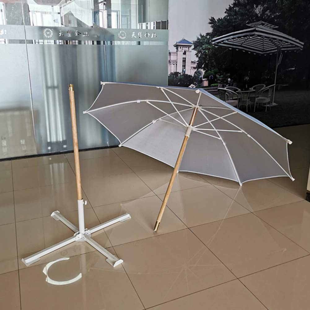 Parasol ogrodowy 2,2 m UV40, 8 żeber Drewniany parasol ogrodowy Wodoodporny z krzyżową podstawą Na plażę/basen/patio Parasol zewnętrzny Namiot przeciwsłoneczny dobry