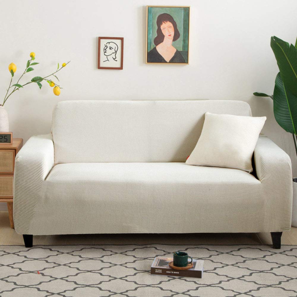 Housse de canapé en velours gris extensible de 145 à 185 cm pour salon moderne