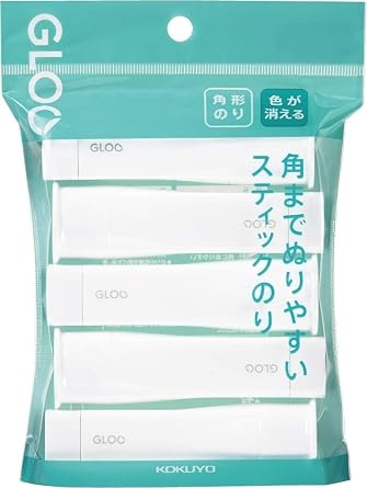 Kokuyo Gloo Square Glue Stick, Color Disappearable, Small Size, Pack of 5 TA-G311-5P