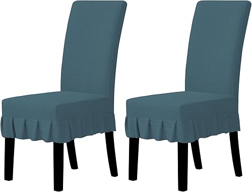 Easy-Going Fundas para sillas de comedor, fundas elásticas para sillas Parsons con falda, fundas para sillas de comedor, restaurante, banquete (2