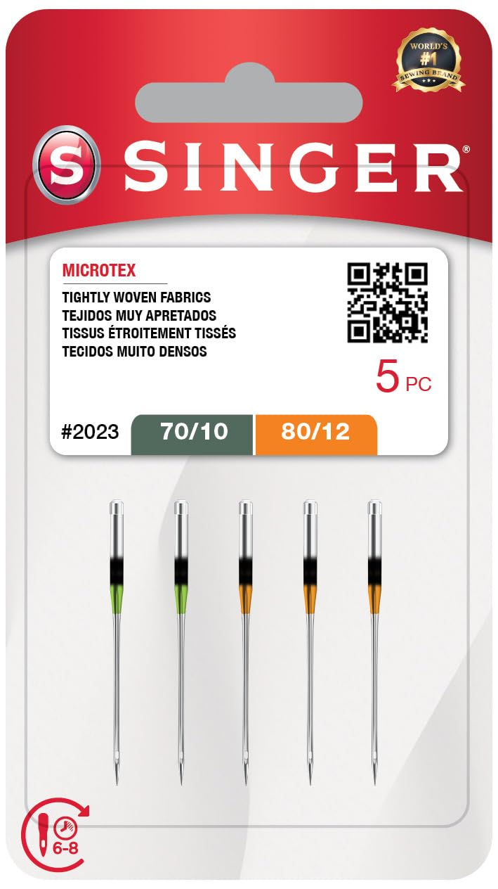 Sewing Machine Needles Microtex 70/10, 80/12