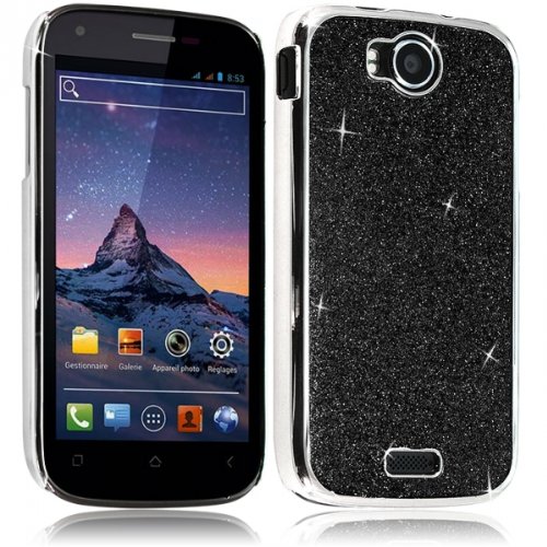 Seluxion - Housse Etui Coque Rigide pour Wiko Cink Peax Style Paillette Couleur Noir