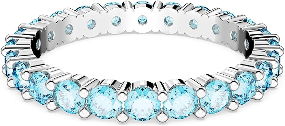 Swarovski Matrix Crystal Ring Collection, Round Cut, Prong Setting, Rhodium Finish